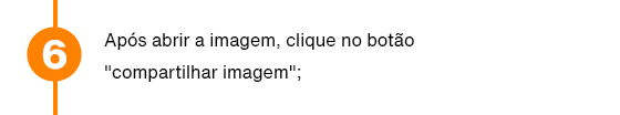 Após abrir a imagem, clique no botão compartilhar imagem;