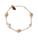 Pulseira Bolas de Crochê com Pérolas