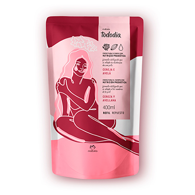 Refil Creme Desodorante Nutritivo para o Corpo Cereja e Avelã Tododia – 400ml