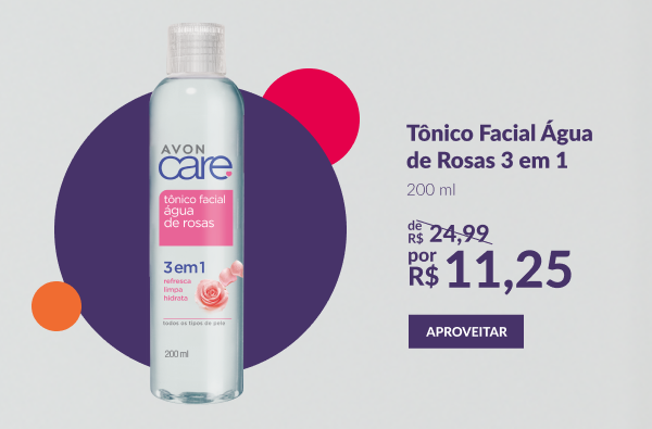 Tônico Facial Água de Rosas 3 em 1 Avon Care Franchise