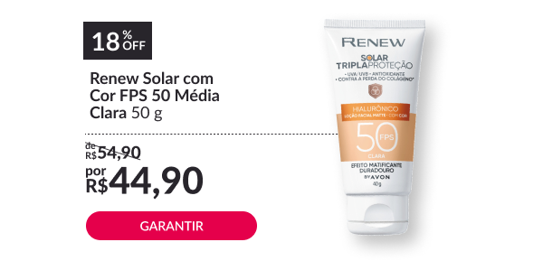 Renew Solar com Cor FPS 50 Média Clara 50 g