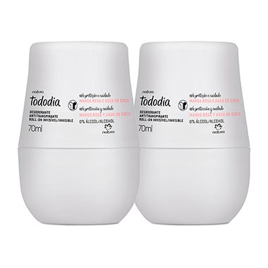 

Kit Desodorante Antitranspirante Roll-on Invisível Manga Rosa e Água de Coco Tododia