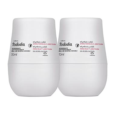 

Kit Desodorante Antitranspirante Roll-on Invisível Amora Vermelha e Jabuticaba Tododia