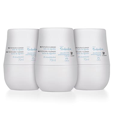 

Combo Desodorantes Antitranspirantes Roll-On Tododia Leite de Algodão