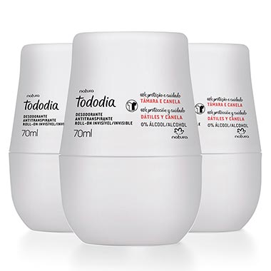 

Kit Desodorante Antitranspirante Roll-On Tododia Tâmara e Canela