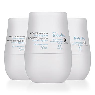 

Kit Desodorantes Antitranspirantes Roll-On Tododia Leite de Algodão