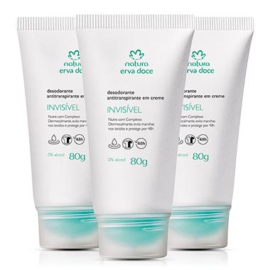 

Kit Desodorante Antitranspirante em Creme Invisível Erva Doce