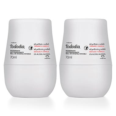 

Kit Desodorante Antitranspirante Roll-On Tododia Tâmara e Canela
