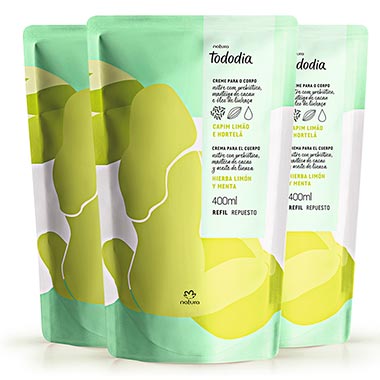 

Kit Refil Creme Nutritivo Corporal Tododia Capim Limão e Hortelã