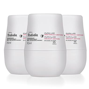 

Kit Desodorantes Antitranspirantes Roll-On Tododia Amora Vermelha e Jabuticaba
