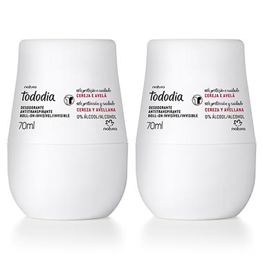 

Kit Desodorantes Antitranspirantes Roll-On Invisível Tododia Cereja e Avelã