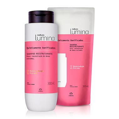 

Kit Shampoo Reestruturante Refil Lumina para Cabelos Quimicamente Danificados