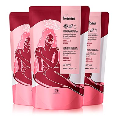 

Kit Refil Creme Desodorante Nutritivo Para o Corpo Tododia Cereja e Avelã
